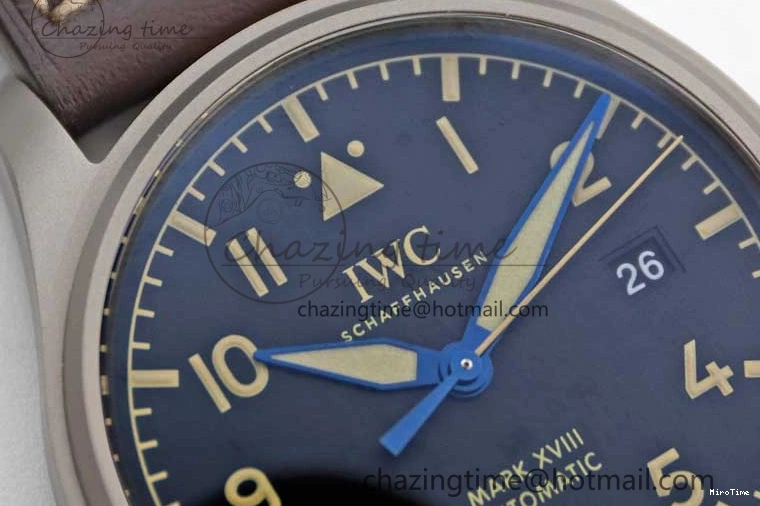 MIROTIME 0312 Mark XVIII IW327006 Titanium M+F 1:1 Best Edition Black Dial on Brown Leather Strap A Efficient 7052